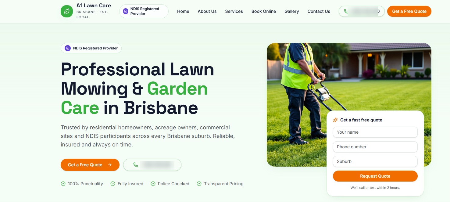 Modern high-converting contractor website built by UTA Systems